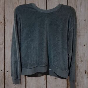 Marine Layer Moonlight Velour Pine Needle Green Women's Sweater